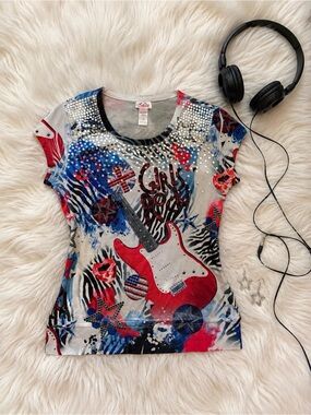 y2k justice ‘girls rock’ graphic tshirt